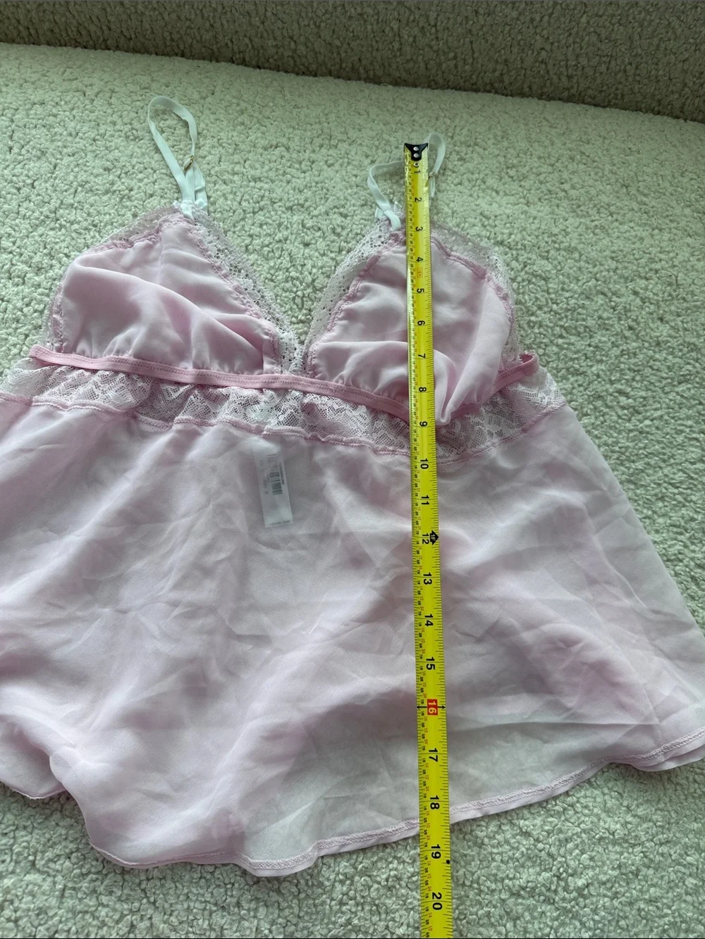 PINK Victoria's Secret Light Pink Lace-Trim Camisole & Shorts Set Size M